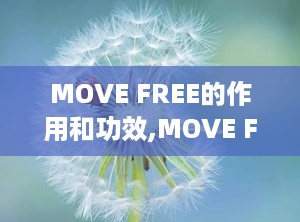 MOVE FREE的作用和功效,MOVE FREE关节保健品的功效与使用指南