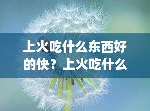 上火吃什么东西好的快？上火吃什么好得快