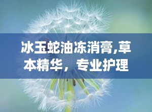 冰玉蛇油冻消膏,草本精华，专业护理，全国招商代理”