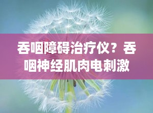 吞咽障碍治疗仪？吞咽神经肌肉电刺激治疗仪贴在哪
