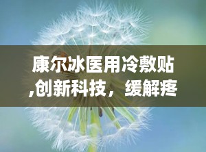 康尔冰医用冷敷贴,创新科技，缓解疼痛，守护健康肌肤