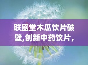 联盛堂木瓜饮片破壁,创新中药饮片，提升药效吸收