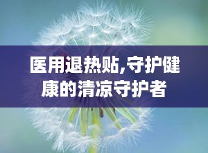 医用退热贴,守护健康的清凉守护者