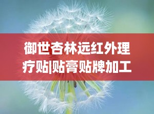 御世杏林远红外理疗贴|贴膏贴牌加工厂家,专业远红外理疗贴膏贴牌加工，助力健康生活新体验”