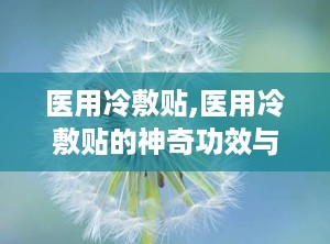 医用冷敷贴,医用冷敷贴的神奇功效与使用指南