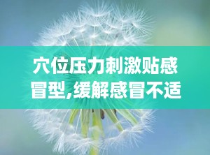 穴位压力刺激贴感冒型,缓解感冒不适的便捷疗法新选择