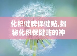 化积健脾保健贴,揭秘化积保健贴的神奇功效”