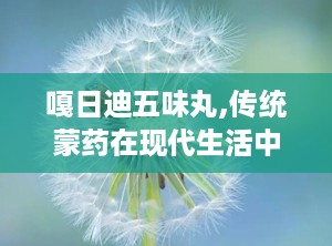 嘎日迪五味丸,传统蒙药在现代生活中的应用与疗效