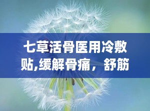 七草活骨医用冷敷贴,缓解骨痛，舒筋活络的神奇贴剂