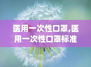 医用一次性口罩,医用一次性口罩标准与选购指南