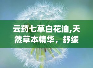 云药七草白花油,天然草本精华，舒缓保健新选择