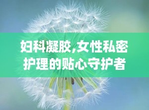 妇科凝胶,女性私密护理的贴心守护者