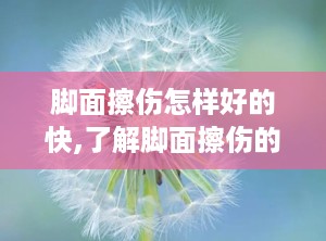 脚面擦伤怎样好的快,了解脚面擦伤的基本知识