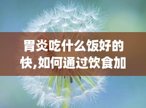 胃炎吃什么饭好的快,如何通过饮食加快康复