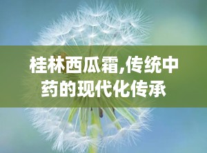 桂林西瓜霜,传统中药的现代化传承