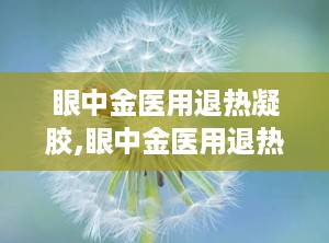 眼中金医用退热凝胶,眼中金医用退热凝胶——您的家庭常备退热良品