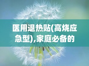 医用退热贴(高烧应急型),家庭必备的降温神器