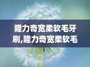 隆力奇宽柔软毛牙刷,隆力奇宽柔软毛牙刷——呵护口腔健康的理想选择