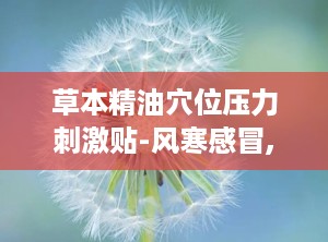 草本精油穴位压力刺激贴-风寒感冒,草本精油穴位压力刺激贴——风寒感冒的天然疗法