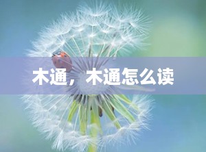 木通，木通怎么读
