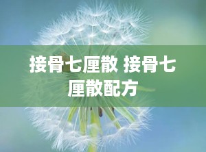 接骨七厘散 接骨七厘散配方