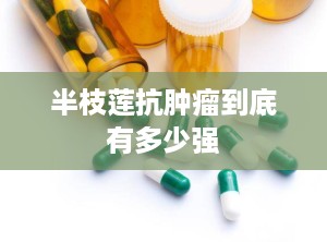 半枝莲抗肿瘤到底有多少强