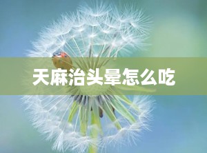 天麻治头晕怎么吃