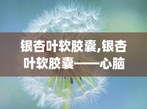 银杏叶软胶囊,银杏叶软胶囊——心脑血管健康的守护者