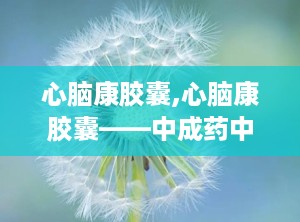 心脑康胶囊,心脑康胶囊——中成药中的心脑血管守护者