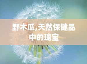 野木瓜,天然保健品中的瑰宝