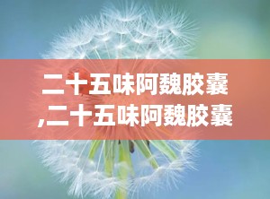 二十五味阿魏胶囊,二十五味阿魏胶囊——藏药瑰宝，祛风镇静的良药