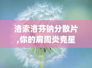 洛索洛芬钠分散片,你的肩周炎克星