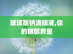 玻璃酸钠滴眼液,你的眼部救星