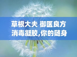 草根大夫 御医良方 消毒凝胶,你的随身小卫士