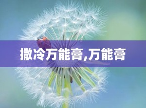 撒冷万能膏,万能膏