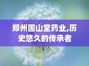郑州国山堂药业,历史悠久的传承者