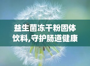 益生菌冻干粉固体饮料,守护肠道健康的便捷选择