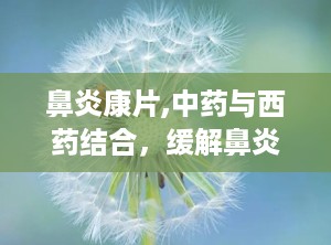 鼻炎康片,中药与西药结合，缓解鼻炎症状的良方