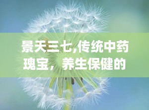 景天三七,传统中药瑰宝，养生保健的天然良药