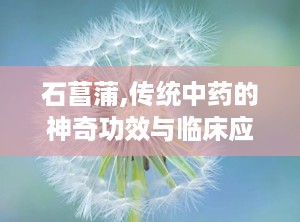 石菖蒲,传统中药的神奇功效与临床应用解析