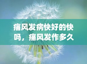 痛风发病快好的快吗，痛风发作多久可以恢复