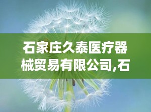 石家庄久泰医疗器械贸易有限公司,石家庄久泰医疗器械贸易有限公司全面解析