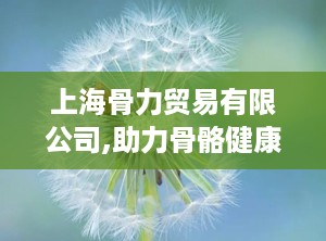 上海骨力贸易有限公司,助力骨骼健康，引领行业新风尚