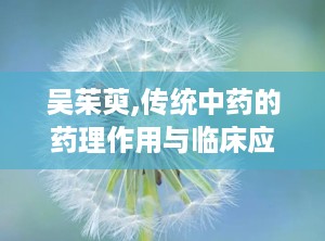 吴茱萸,传统中药的药理作用与临床应用解析