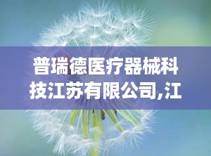 普瑞德医疗器械科技江苏有限公司,江苏康瑞德医疗器械有限公司的多元化发展之路