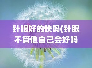 针眼好的快吗(针眼不管他自己会好吗)