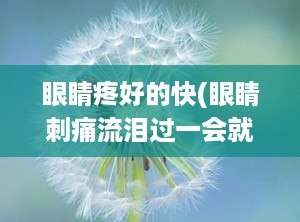 眼睛疼好的快(眼睛刺痛流泪过一会就好)