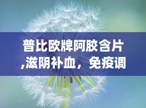 普比欧牌阿胶含片,滋阴补血，免疫调节，守护健康生活”