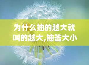 为什么抽的越大就叫的越大,抽签大小与命名逻辑的关联探讨