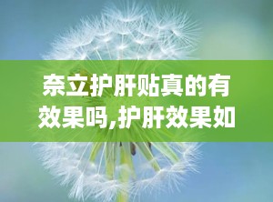 奈立护肝贴真的有效果吗,护肝效果如何，使用指南及注意事项